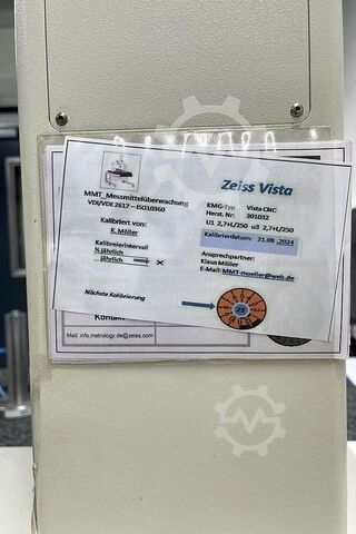 Coordinate measuring machine Zeiss VISTA 1620-14