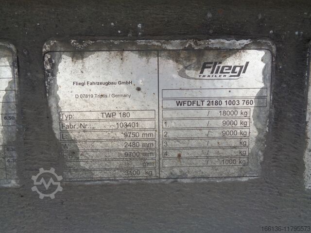 Flatbed open Fliegl TPS 180 Mega-E Plateau