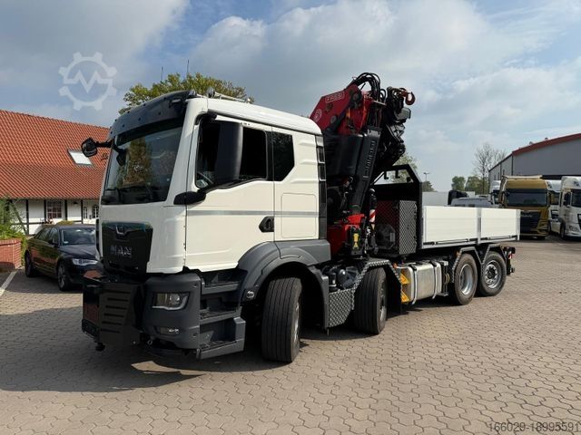 Flatbed truck MAN 35.520 8x4 Kran Fassi F800, OHNE ABSTÜTZÜBERWACH