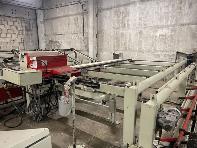Moulder line automation with stacker Weinig E6 infeed + A5 outfeed + stacker