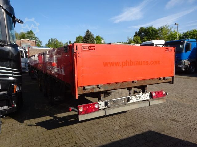 Open semitrailer FLIEGL Sattelpritsche mit Bordwänden und 3 Achsen
