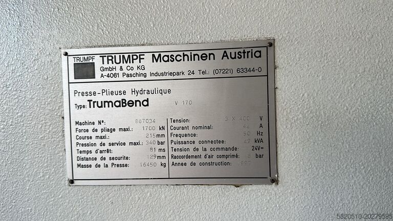 Abkantpresse TRUMPF TrumaBend V170