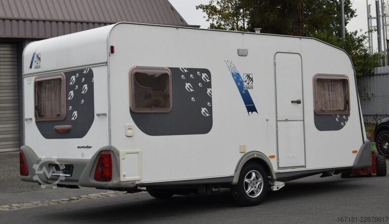 Wohnwagen KNAUS Eurostar 450 mit Mover und Vorzelt