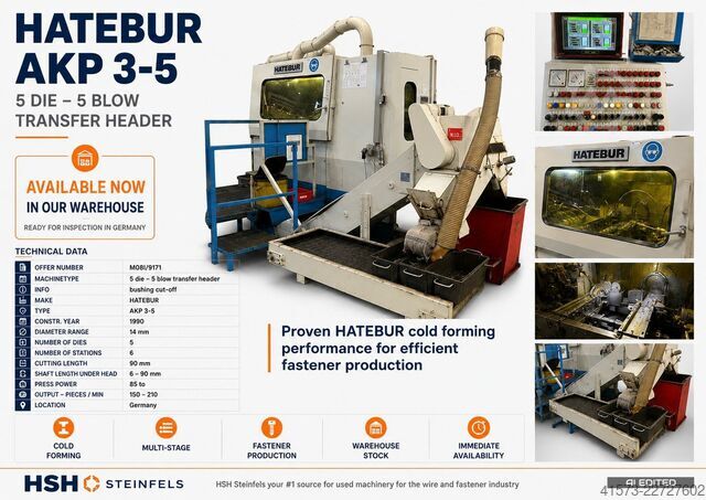 5 die - 5 blow transfer header HATEBUR AKP 3-5