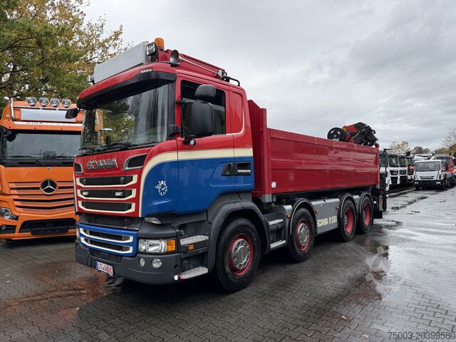 Kipper LKW Scania R580 V8 8X4 Kipper Kran Palfinger 22002