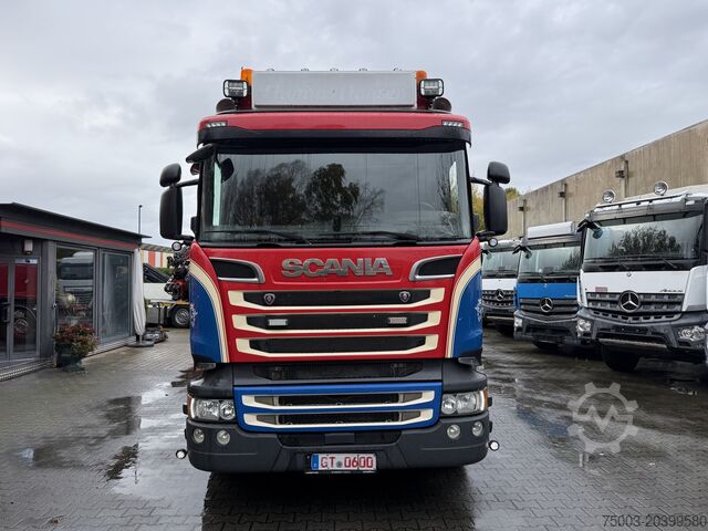 Kipper LKW Scania R580 V8 8X4 Kipper Kran Palfinger 22002