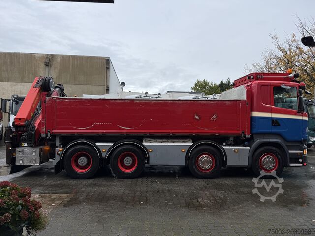 Kipper LKW Scania R580 V8 8X4 Kipper Kran Palfinger 22002