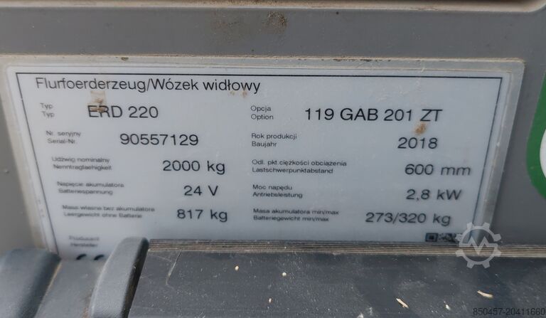 Palettenstapler Jungheinrich ERD 220 2t/ 2018y/ 5847h