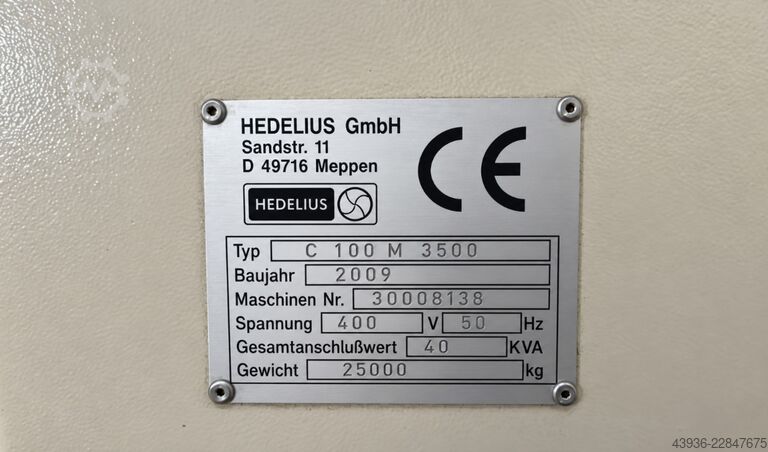 3-axis CNC (VMC) Hedelius C100 Magnum Hedelius C100 Magnum