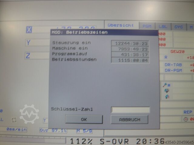 Fräsmaschine Kunzmann WF4/3 TNC320 wenig Betriebsstunden