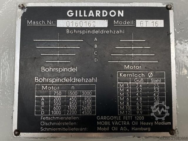 Tischbohrmaschine, Tisch-Bohrmaschine GILLARDON GT 16