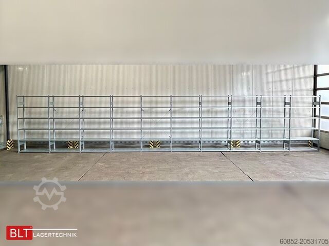 Boltless shelving rack, warehouse rack, small parts storage ca. 13 lfm Gebrauchtes SSI Schäfer R3000 Fachbodenregal Werkstattregale Handlager