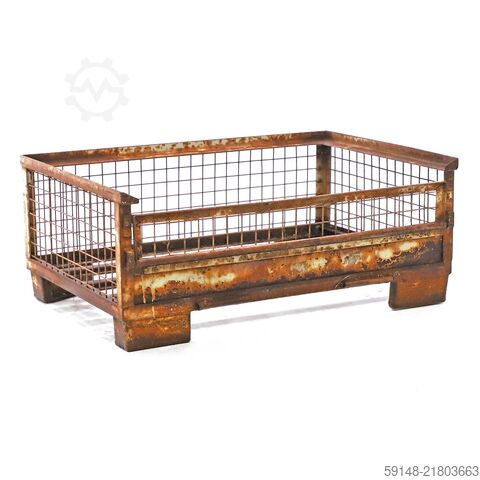 Used Mesh container fixed construction fixed construction stackable 1 flap at 1 long side, Kruizinga 98-6887GB