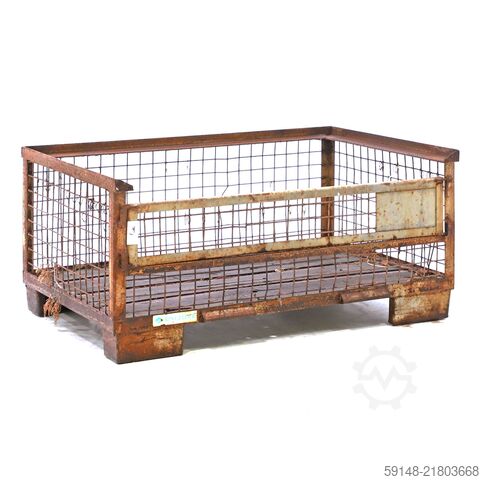 Used Mesh container fixed construction fixed construction stackable 1 flap at 1 long side, Kruizinga 98-6888GB
