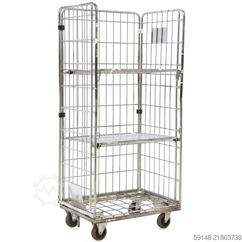 Used Laundry roll container with 2 shelves, L: 820, W: 600, H: 1800 (mm).  663ltr, L: 820, Kruizinga 98-8014GB