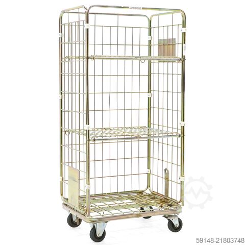 Used Laundry roll container with 2 shelves, L: 800, W: 610, H: 1700 (mm).  643ltr, L: 800, Kruizinga 98-8021GB