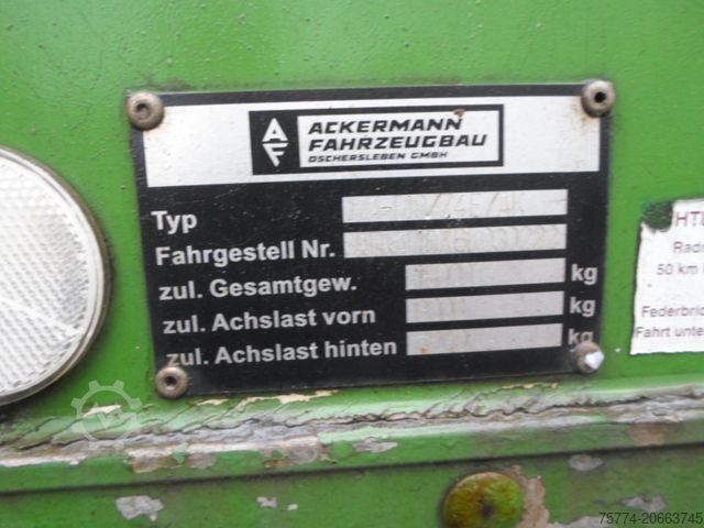 Box trailer ACKERMANN-FRUEHAUF KOFFER ANHÄNGER