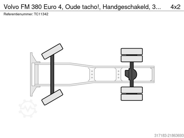 Standard tractor Volvo FM 380 Euro 4, Oude tacho!, Handgeschakeld, 341...