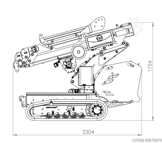 Minikran XM1200 - Tragkraft 1500 KG Befard XM1200 z lemieszem i widłami