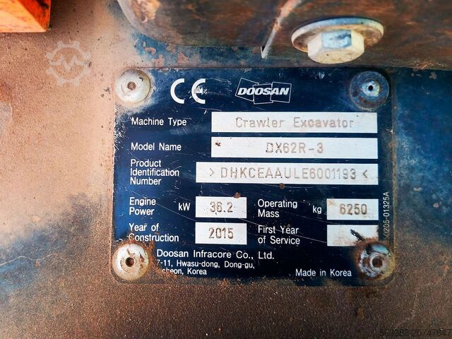 Mini excavator Doosan DX62R-3