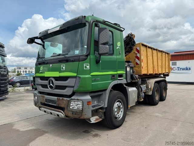 Roll-off tipper truck MERCEDES-BENZ ACTROS 2644 * 6 X 4 * HIAB KRAN 10 M * B&B *EPS