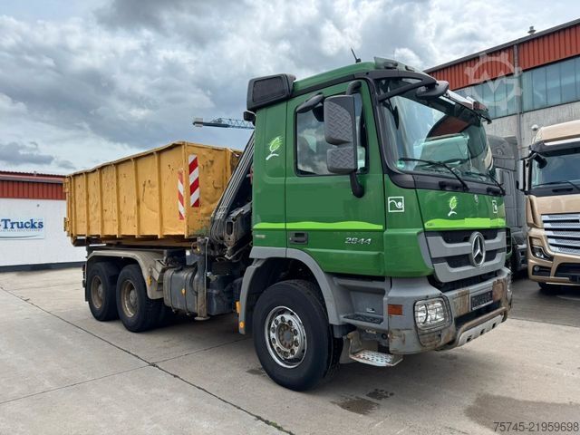 Roll-off tipper truck MERCEDES-BENZ ACTROS 2644 * 6 X 4 * HIAB KRAN 10 M * B&B *EPS