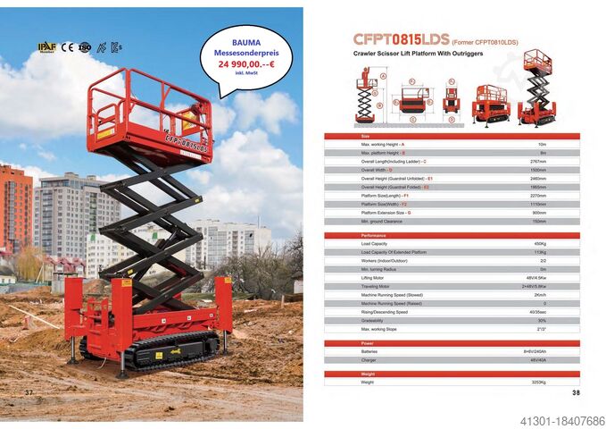 Scherenarbeitsbühne MESSEPREIS BAUMA CFMG CFPT0608DC