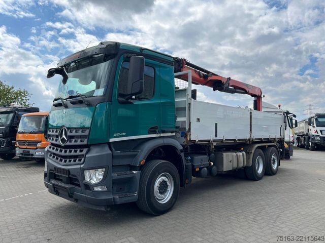 Flatbed truck MERCEDES-BENZ Arocs 2648 6x2 3-Achs Kipper Heckkran Funk