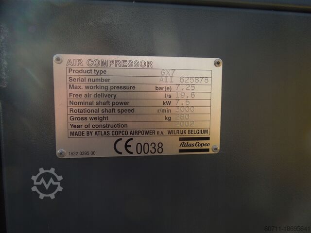 Screw compressor Atlas Copco GX7FF