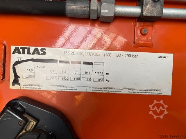 Kipper LKW MERCEDES-BENZ 1835 Kipper/Meiller/Atlas 135/Funk/74 tkm/Top