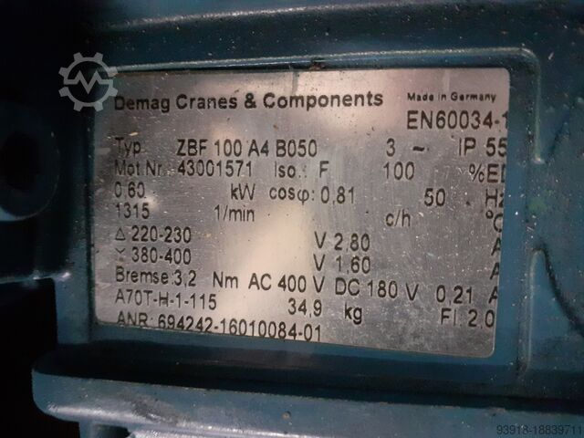 Crane hoist 8 DEMAG Fahrantriebe komplett Kran crane 