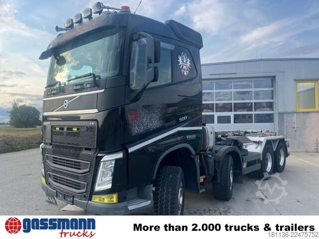 Roll-off tipper truck Volvo FH 500 8x4, Meiller Abroller, Liftachse