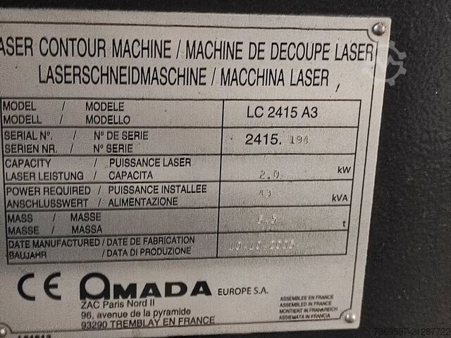 Laserschneidmaschine Amada LC-2415 ALpha III