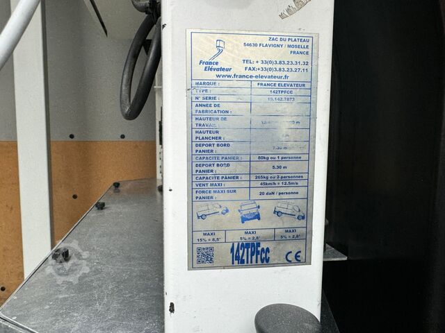 Aerial work platform Renault Master Steiger France Elévateur 142 TPFc