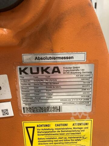 4 x Industrieroboter (4 x 2013) Kuka KR 500 L420-2
