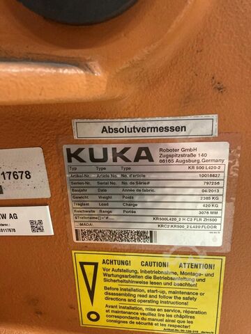 4 x Industrieroboter (4 x 2013) Kuka KR 500 L420-2