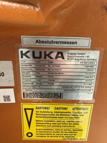 4 x Industrieroboter (4 x 2013) Kuka KR 500 L420-2