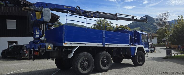 Truck with flatbed (open) MAN 7T MIL GL 6x6 KAT1 Palfinger PK 11000 Kr