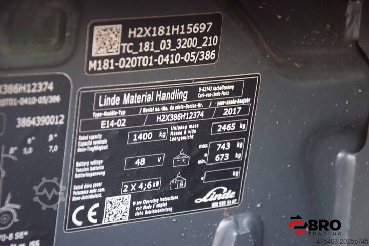 Four-wheel forklift Linde E14-02 EVO triplex