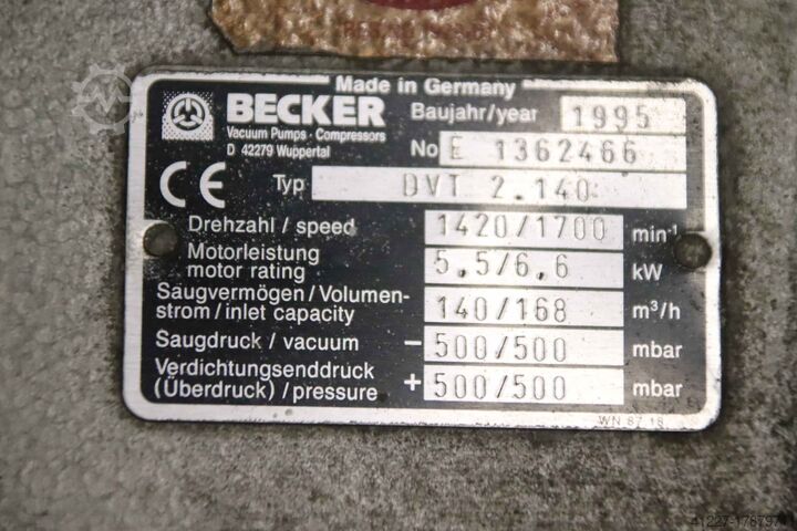 Vacuum pump 140 m³/h Becker DVT 2.140