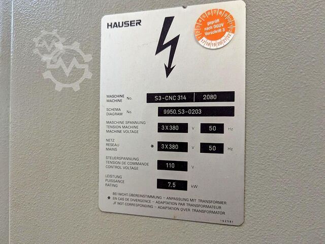 Koordinatenschleifmaschine HAUSER S3 CNC 314