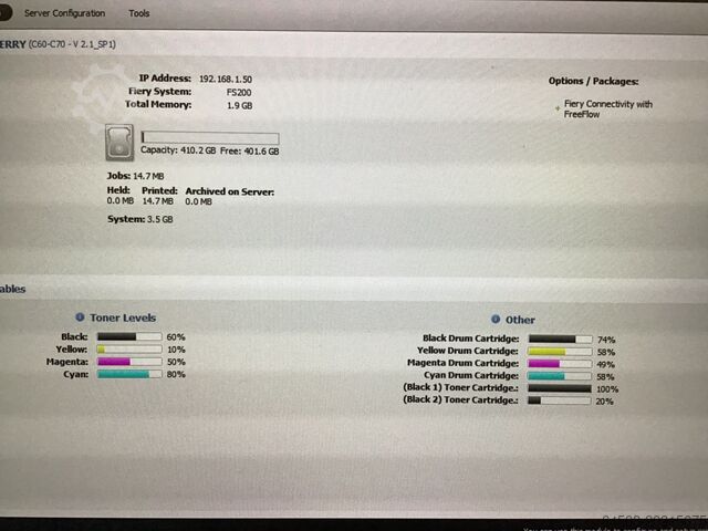 XEROX C60 with internal FIERY EX-iC60/70 XEROX XEROX Digital Color Press C60
