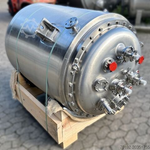 Unused 500 liter heatable/coolable pressure vessel made of V4A (1.4539) Kasag 15868