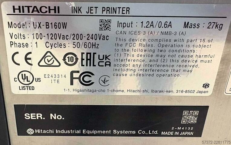 Industrieller Tintenstrahldrucker Hitachi UX-B160W
