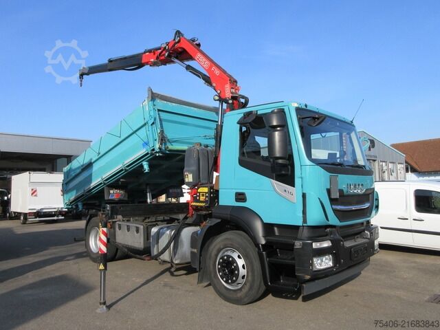 Kipper LKW iveco Stralis 310 3-S-Kipper Fassi-Kran Funk