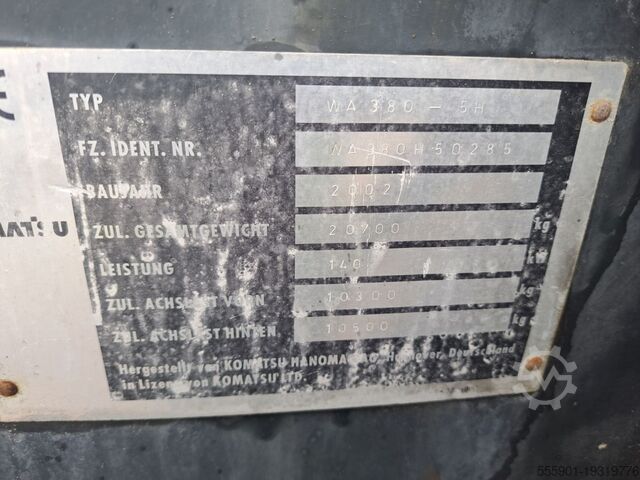 Wheel loader Komatsu WA380 – 5H