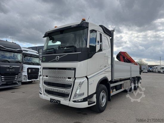Flatbed truck VOLVO FH 500 6X2 EURO6, RETARDER, PRITSCHE, PALFINGER PK22002-EH