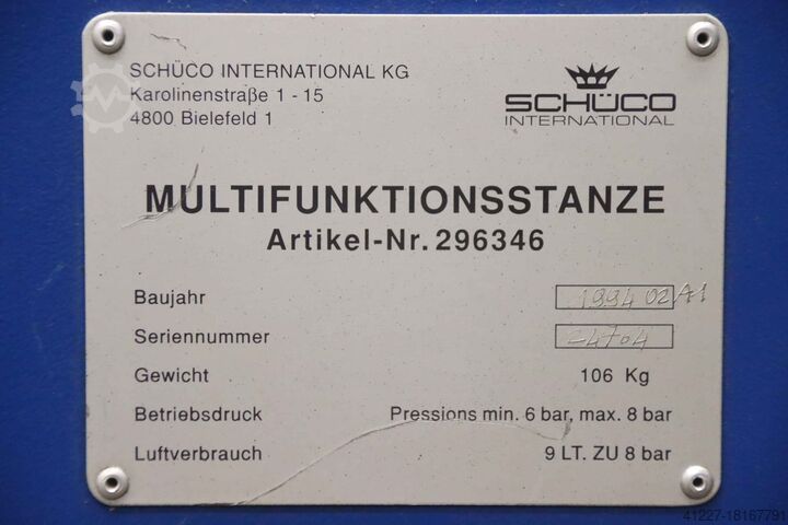 Multifunktionsstanze Schüco Artikel-Nr. 296346