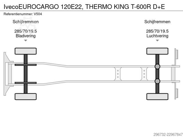 Refrigerated/frozen transport Iveco EUROCARGO 120E22, THERMO KING T-600R D+E