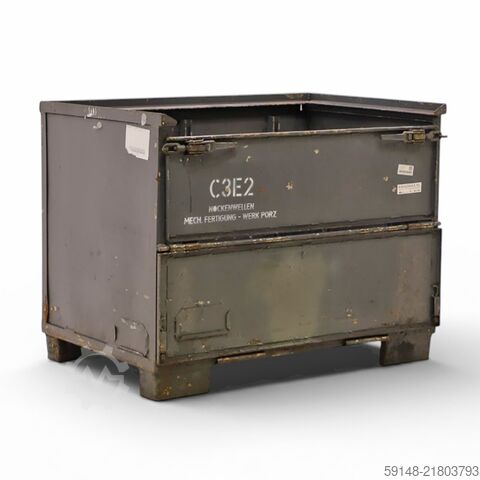 Used Stacking box steel fixed construction 2 flaps at 1 long side, L: 1200, W: 840, H: 970 Kruizinga 99-5070GB